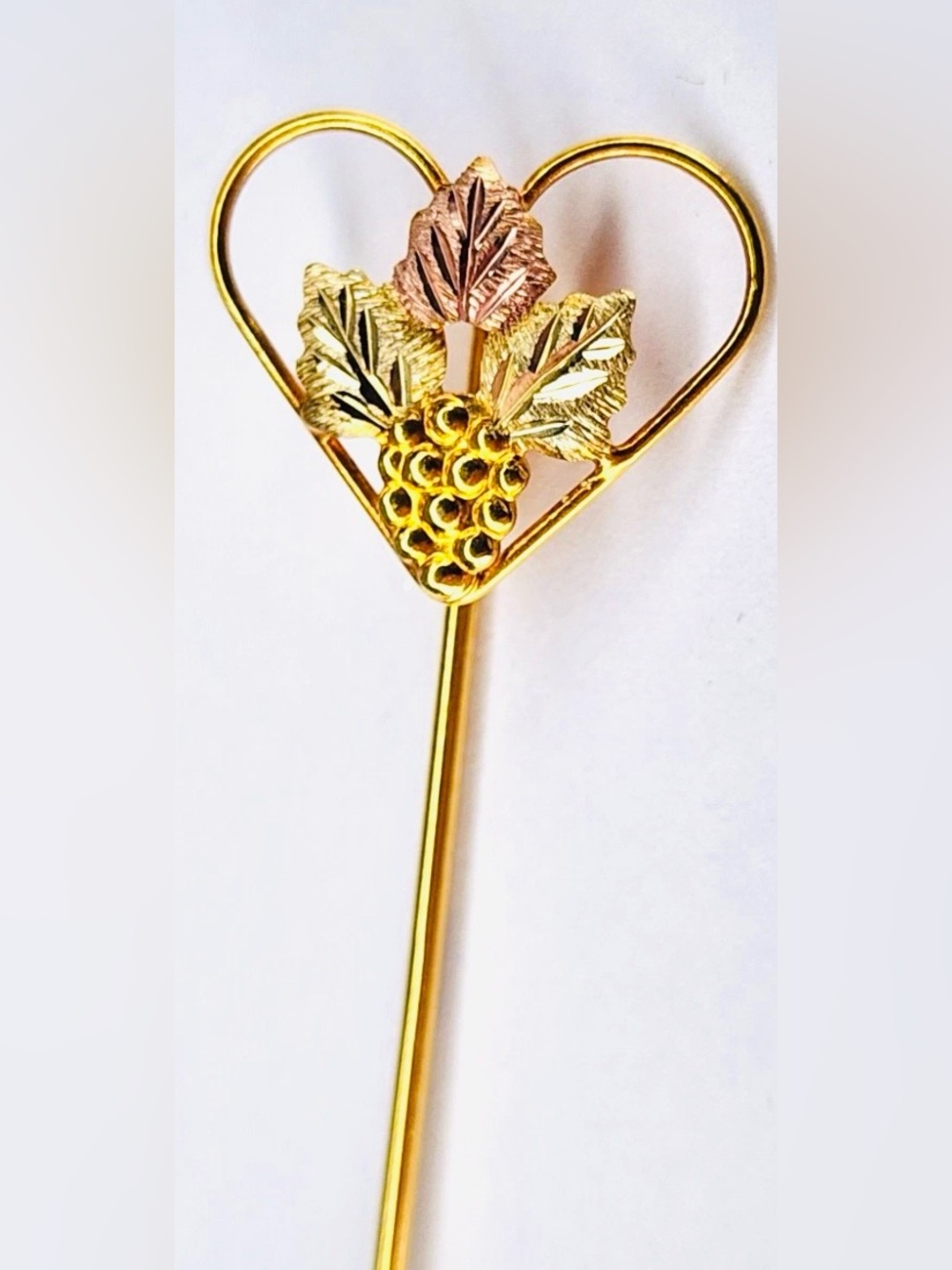 Black Hills 10k Gold Heart and 1/20 12k stem  Lapel pin